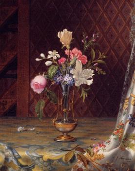Martin Johnson Heade : Vase of Mixed Flowers